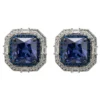 Latelita Madeleine Large Stud Earrings Silver Tanzanite