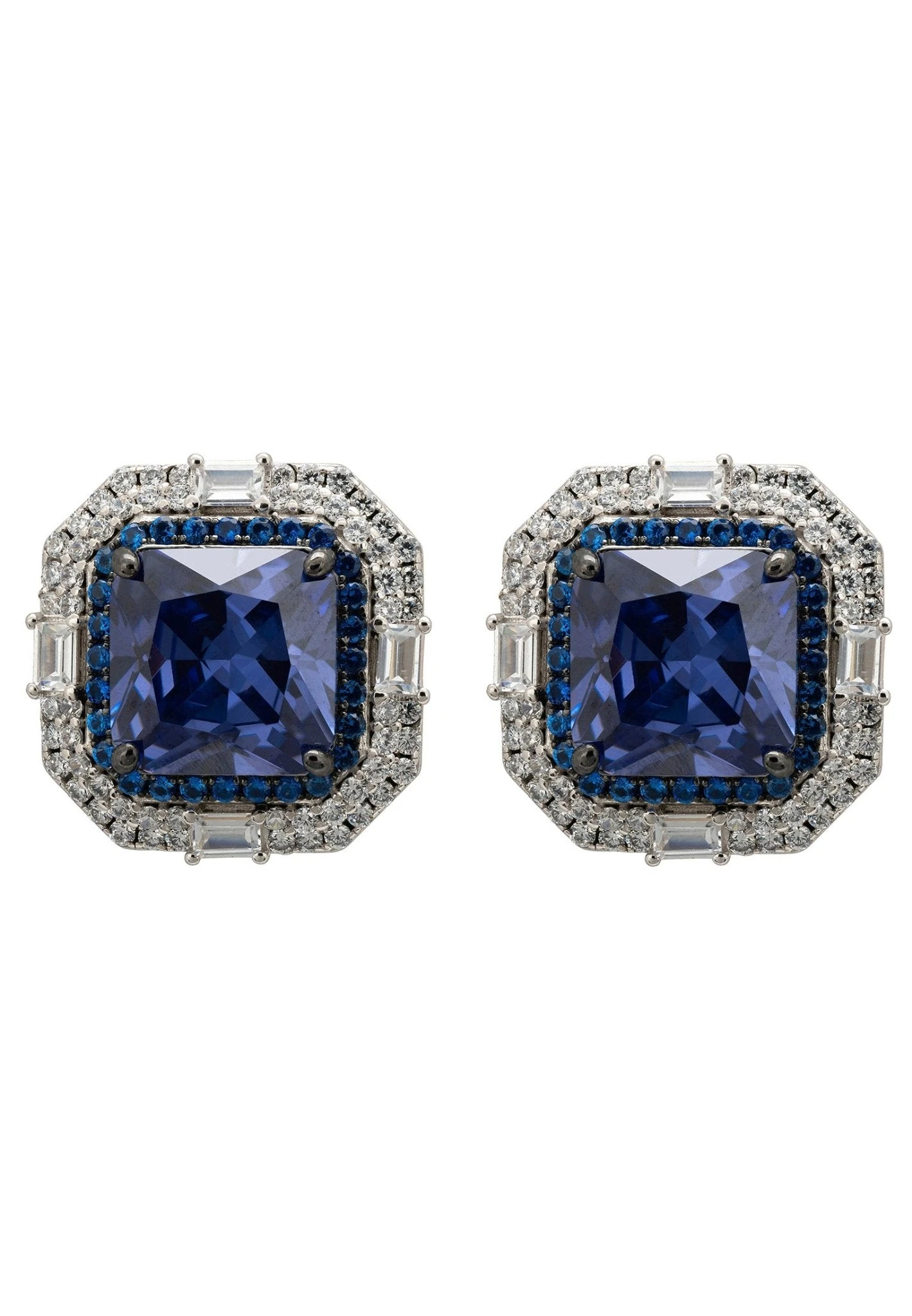 Latelita Madeleine Large Stud Earrings Silver Tanzanite 1 Latelita Madeleine Large Stud Earrings Silver Tanzanite