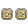Latelita Madeleine Large Stud Earrings Silver Yellow Topaz