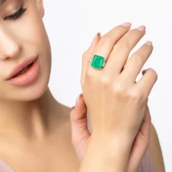 Latelita Margaret Cocktail Ring Silver Colombian Emerald -Cheap Gemiracle Store margaret cocktail ring silver colombian emerald 606655