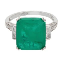 Latelita Margaret Cocktail Ring Silver Colombian Emerald -Cheap Gemiracle Store margaret cocktail ring silver colombian emerald 801712