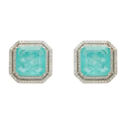Latelita Medina Large Stud Earrings Silver Paraiba Tourmaline