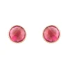 Latelita Medium Circle Gemstone Earrings Rosegold Pink Tourmaline