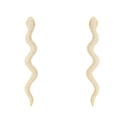 Latelita Medusa Long Serpent Stud Earrings Gold