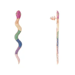 Latelita Medusa Long Serpent Stud Earrings Rainbow Rosegold -Cheap Gemiracle Store medusa long serpent stud earrings rainbow rosegold 199940