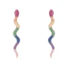 Latelita Medusa Long Serpent Stud Earrings Rainbow Rosegold