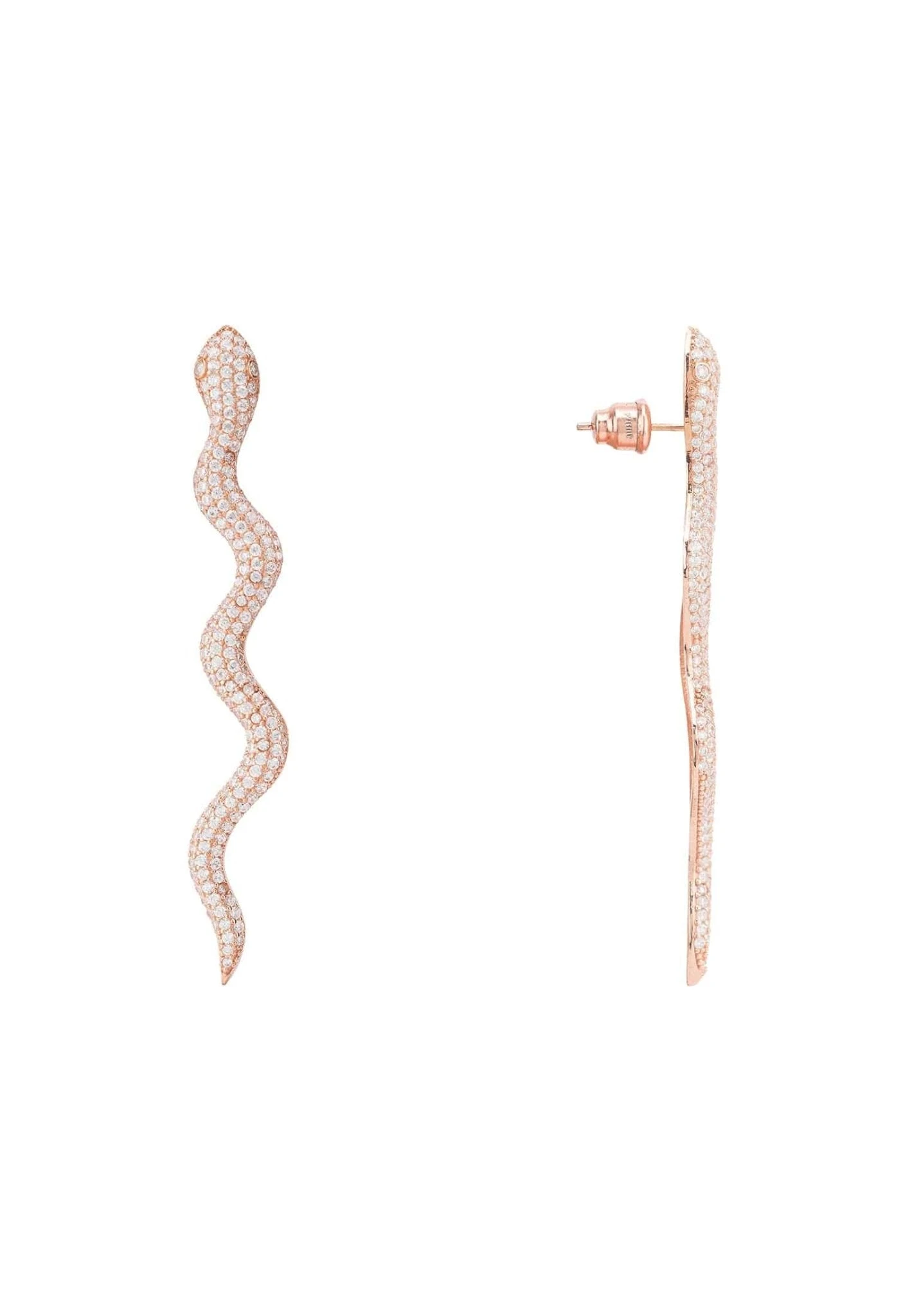 Latelita Medusa Long Serpent Stud Earrings Rosegold 3 Latelita Medusa Long Serpent Stud Earrings Rosegold - Image 3