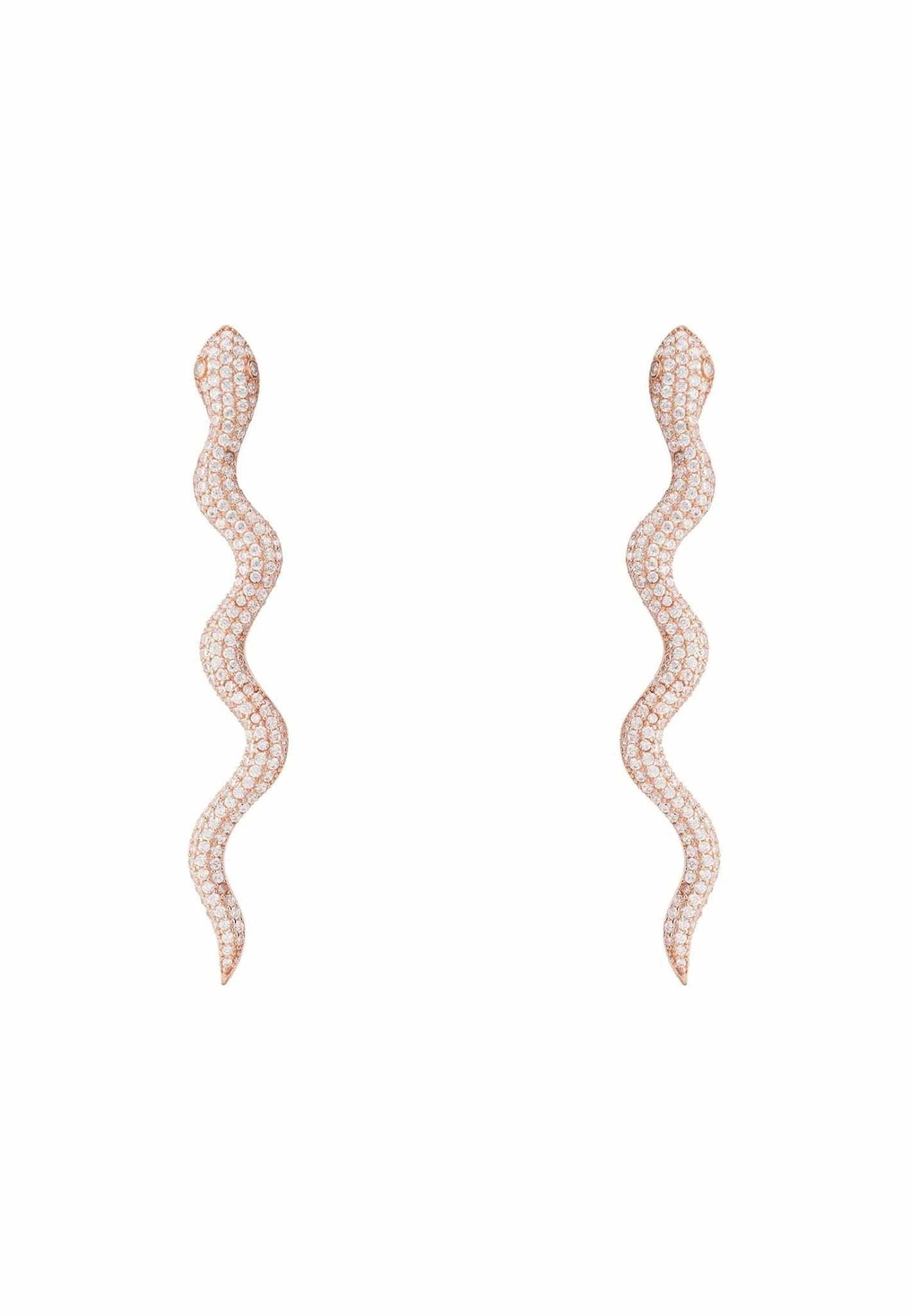 Latelita Medusa Long Serpent Stud Earrings Rosegold 1 Latelita Medusa Long Serpent Stud Earrings Rosegold