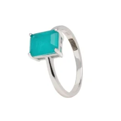 Latelita Middleton Rectangle Paraiba Tourmaline Cocktail Ring Silver