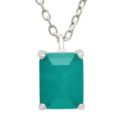 Latelita Middleton Rectangle Paraiba Tourmaline Necklace Silver