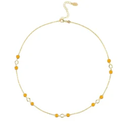 Latelita Milan Link Gemstone Necklace Gold Citrine -Cheap Gemiracle Store milan link gemstone necklace gold citrine 530728