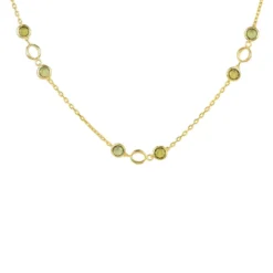 Latelita Milan Link Gemstone Necklace Gold Peridot