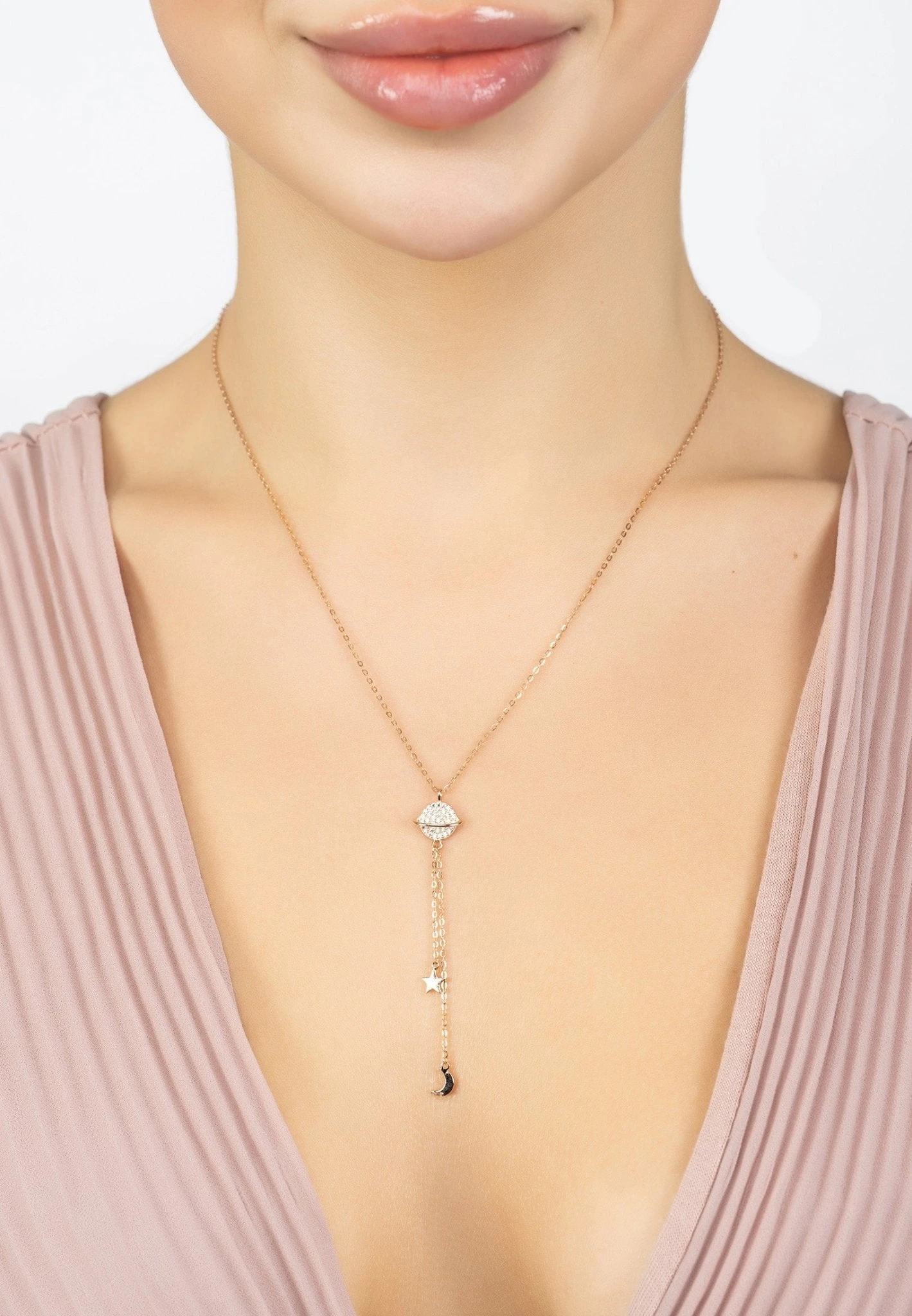 Latelita Milky Way Pendant Necklace Rosegold 2 Latelita Milky Way Pendant Necklace Rosegold - Image 2