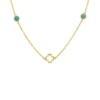 Latelita Open Clover Long Gemstone Necklace Gold Turquoise