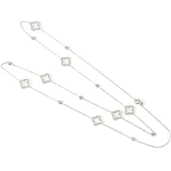 Latelita Open Clover Long Necklace Silver -Cheap Gemiracle Store open clover long necklace silver 718068