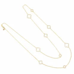 Latelita Open Clover Long White Cz Necklace Gold -Cheap Gemiracle Store open clover long white cz necklace gold 655061