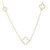 Latelita Open Clover Long White Cz Necklace Gold