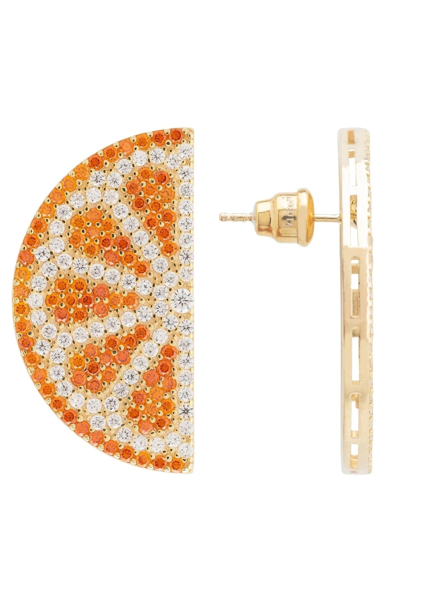 Latelita Orange Fruit Slice Stud Earrings Gold 3 Latelita Orange Fruit Slice Stud Earrings Gold - Image 3