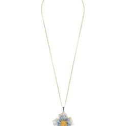 Latelita Pansy Flower Blue Necklace Gold -Cheap Gemiracle Store pansy flower blue necklace gold 618582