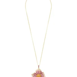 Latelita Pansy Flower Pink Necklace Gold -Cheap Gemiracle Store pansy flower pink necklace gold 272327