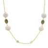 Latelita Pavia 120cm Long Pearl Necklace Gold Peridot
