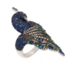 Latelita Peacock Cocktail Ring Silver