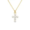Latelita Pearl Cross Necklace Gold