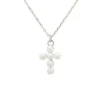 Latelita Pearl Cross Necklace Silver