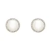 Latelita Pearl Full Halo Large Stud Earrings Silver