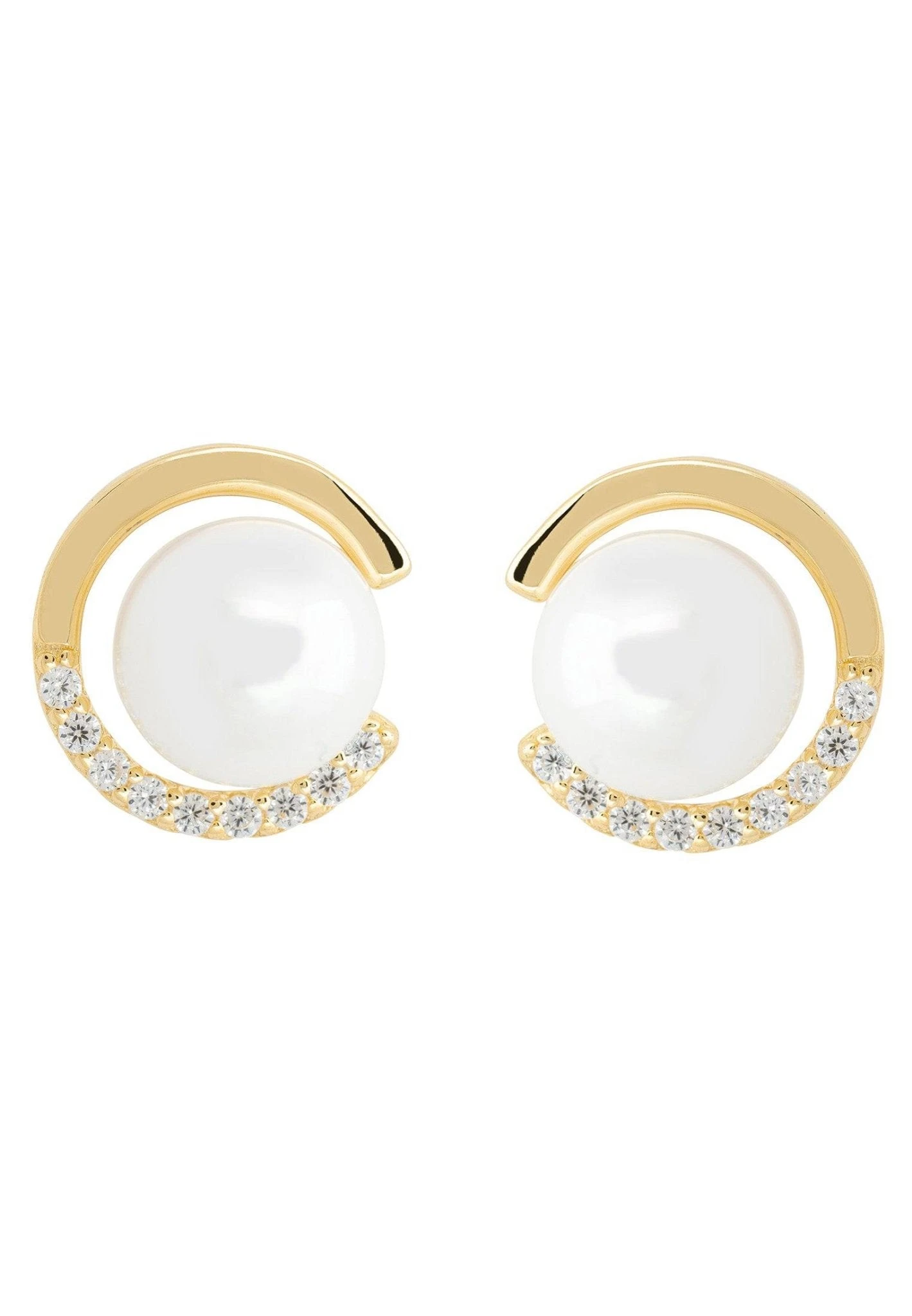 Latelita Pearl Halo Stud Earrings Gold 1 Latelita Pearl Halo Stud Earrings Gold