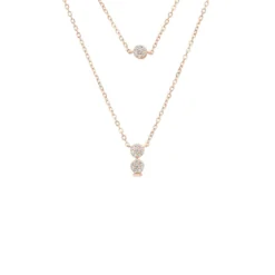 Latelita Pearl & Sparkles Layered Necklace Rosegold