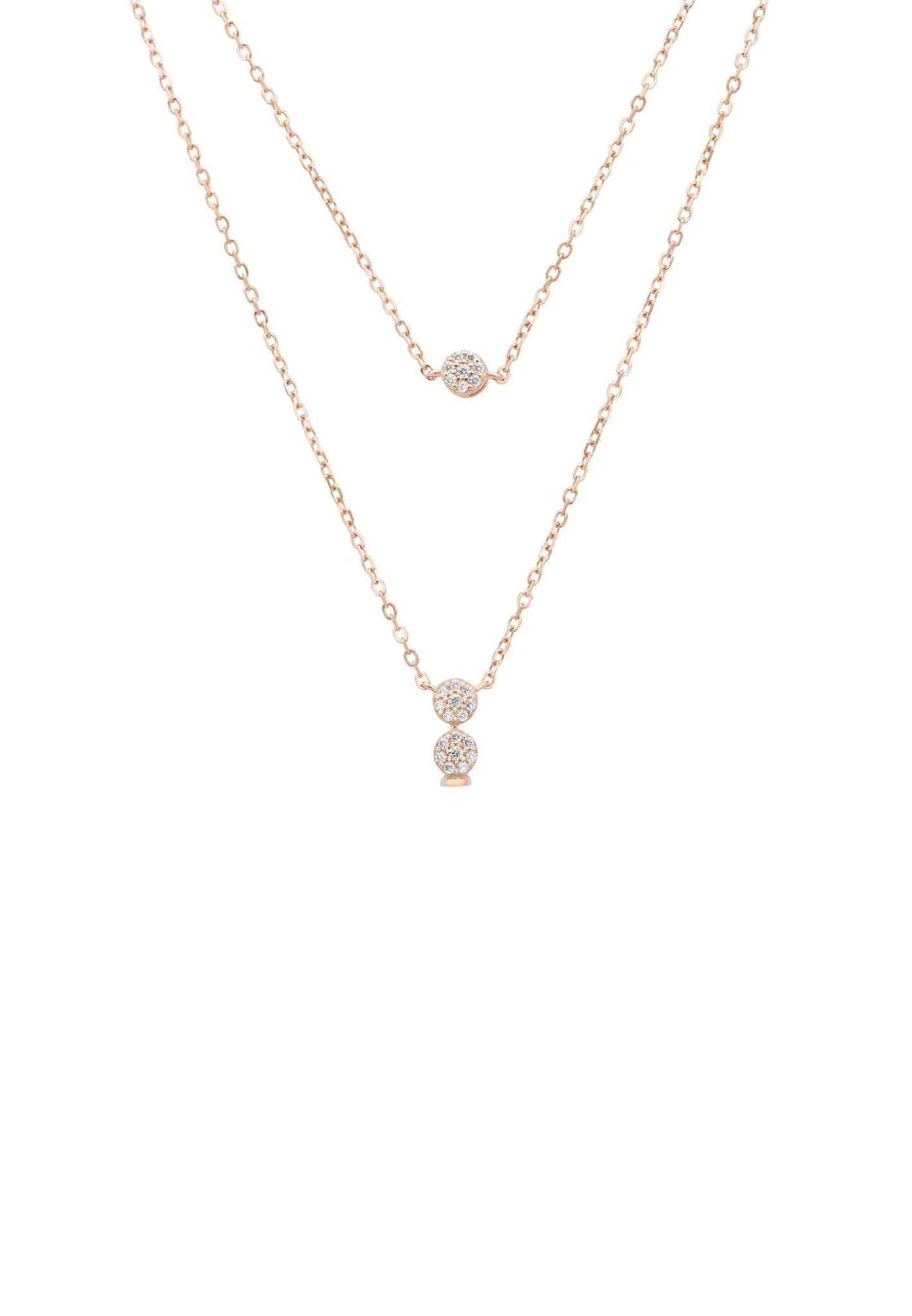 Latelita Pearl & Sparkles Layered Necklace Rosegold 1 Latelita Pearl & Sparkles Layered Necklace Rosegold