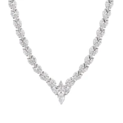 Latelita Petal Tennis Necklace Silver