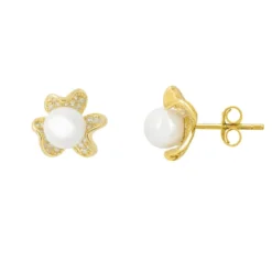 Latelita Petals And Pearl Stud Earrings Gold -Cheap Gemiracle Store petals and pearl stud earrings gold 377321