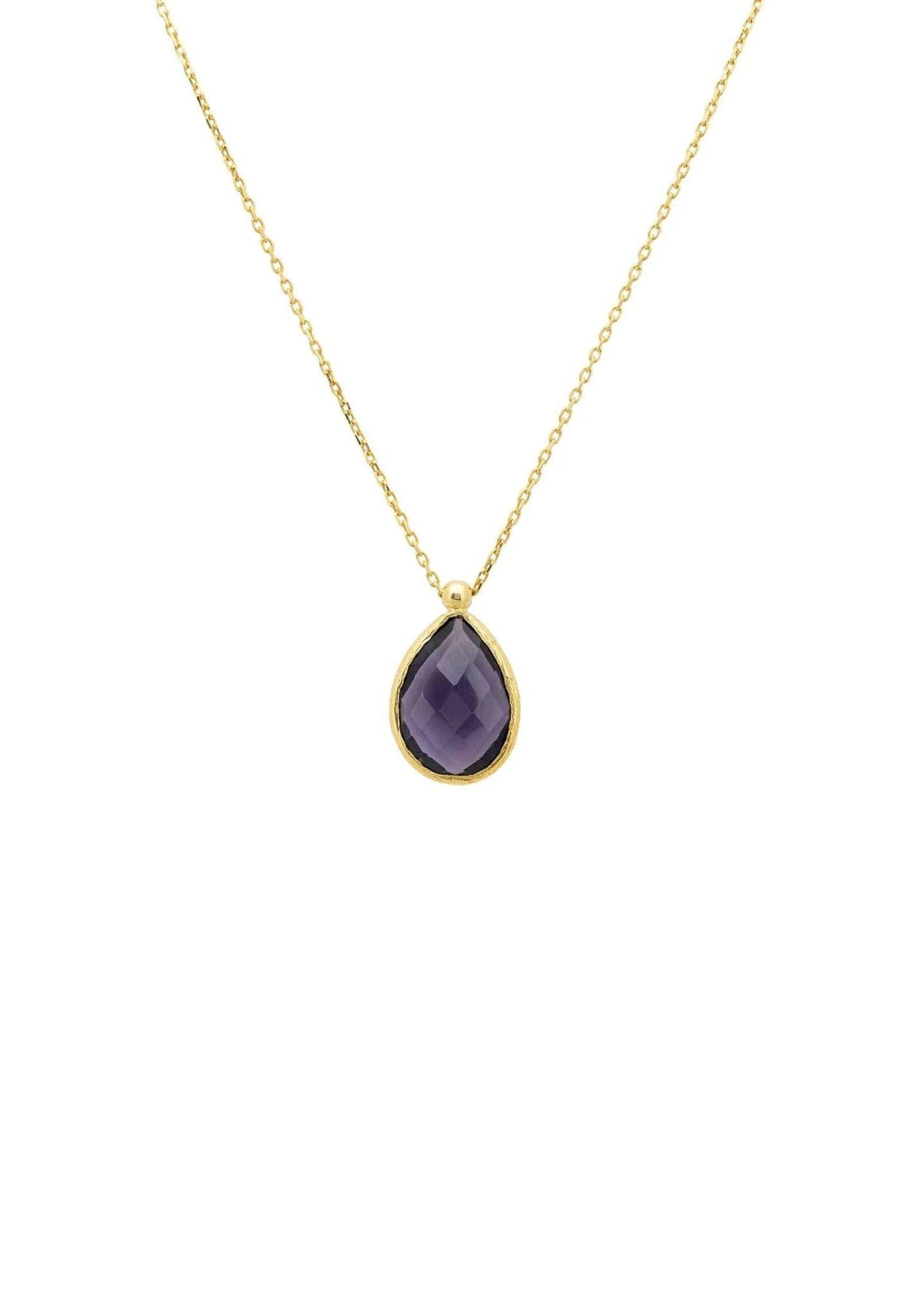Latelita Petite Drop Necklace Gold Amethyst Hydro 1 Latelita Petite Drop Necklace Gold Amethyst Hydro
