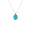 Latelita Petite Drop Necklace Gold Blue Topaz Hydro