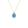Latelita Petite Drop Necklace Gold Dark Blue Chalcedony