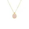 Latelita Petite Drop Necklace Gold Rose Quartz