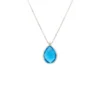 Latelita Petite Drop Necklace Silver Blue Topaz Hydro