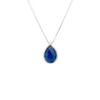 Latelita Petite Drop Necklace Silver Sapphire Hydro