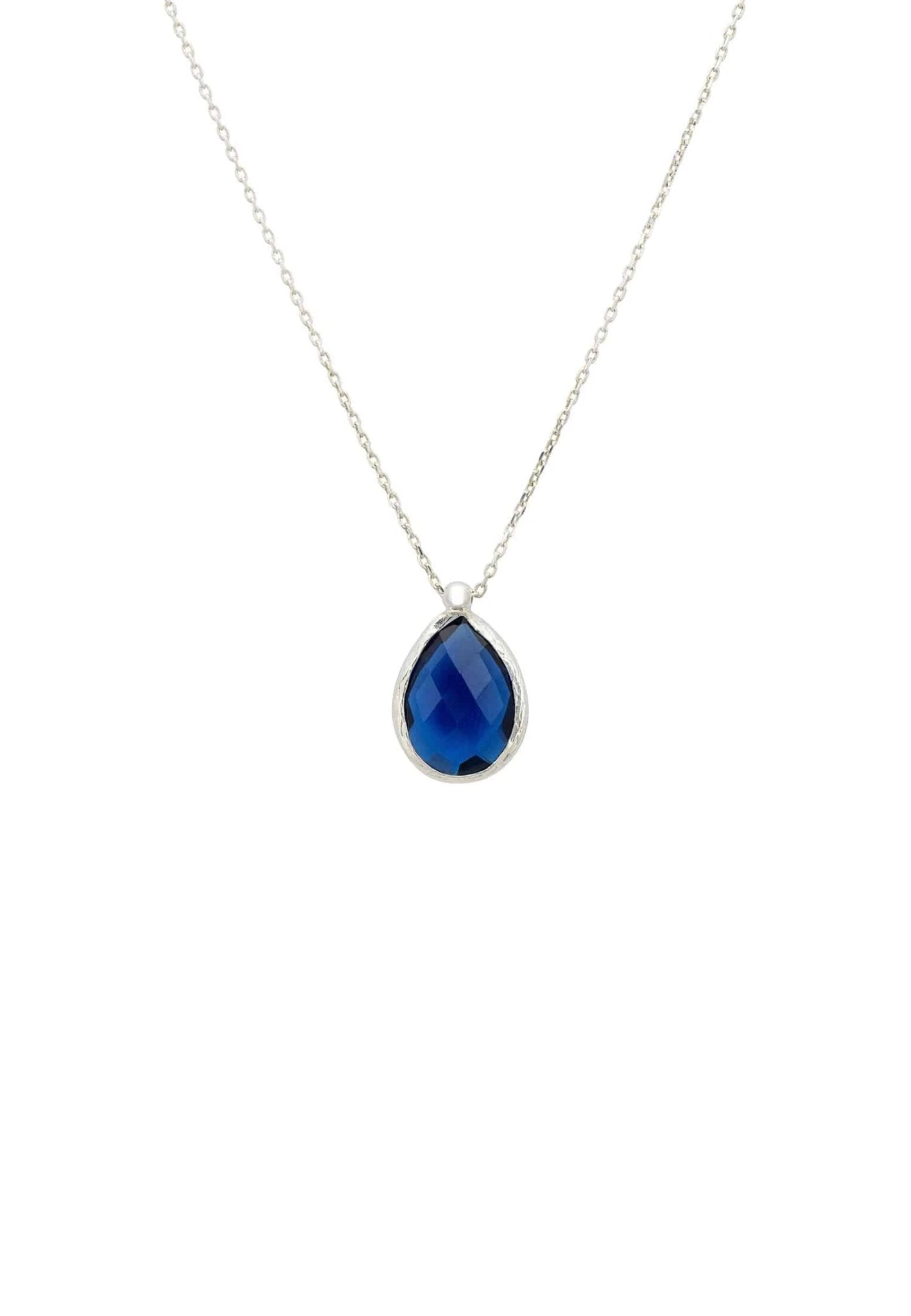 Latelita Petite Drop Necklace Silver Sapphire Hydro 1 Latelita Petite Drop Necklace Silver Sapphire Hydro