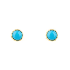 Latelita Petite Gemstone Earrings Gold Turquoise