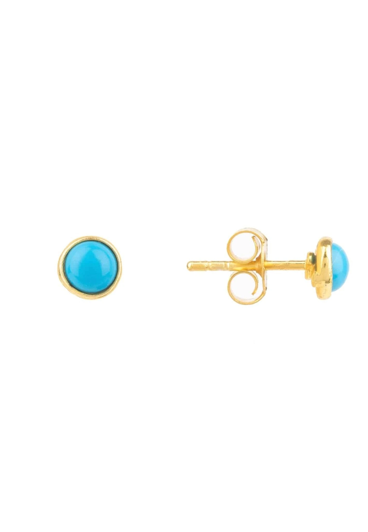 Latelita Petite Gemstone Earrings Gold Turquoise 3 Latelita Petite Gemstone Earrings Gold Turquoise - Image 3