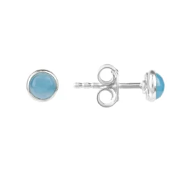 Latelita Petite Gemstone Earrings Silver Dark Blue Chalcedony -Cheap Gemiracle Store petite gemstone earrings silver dark blue chalcedony 578296