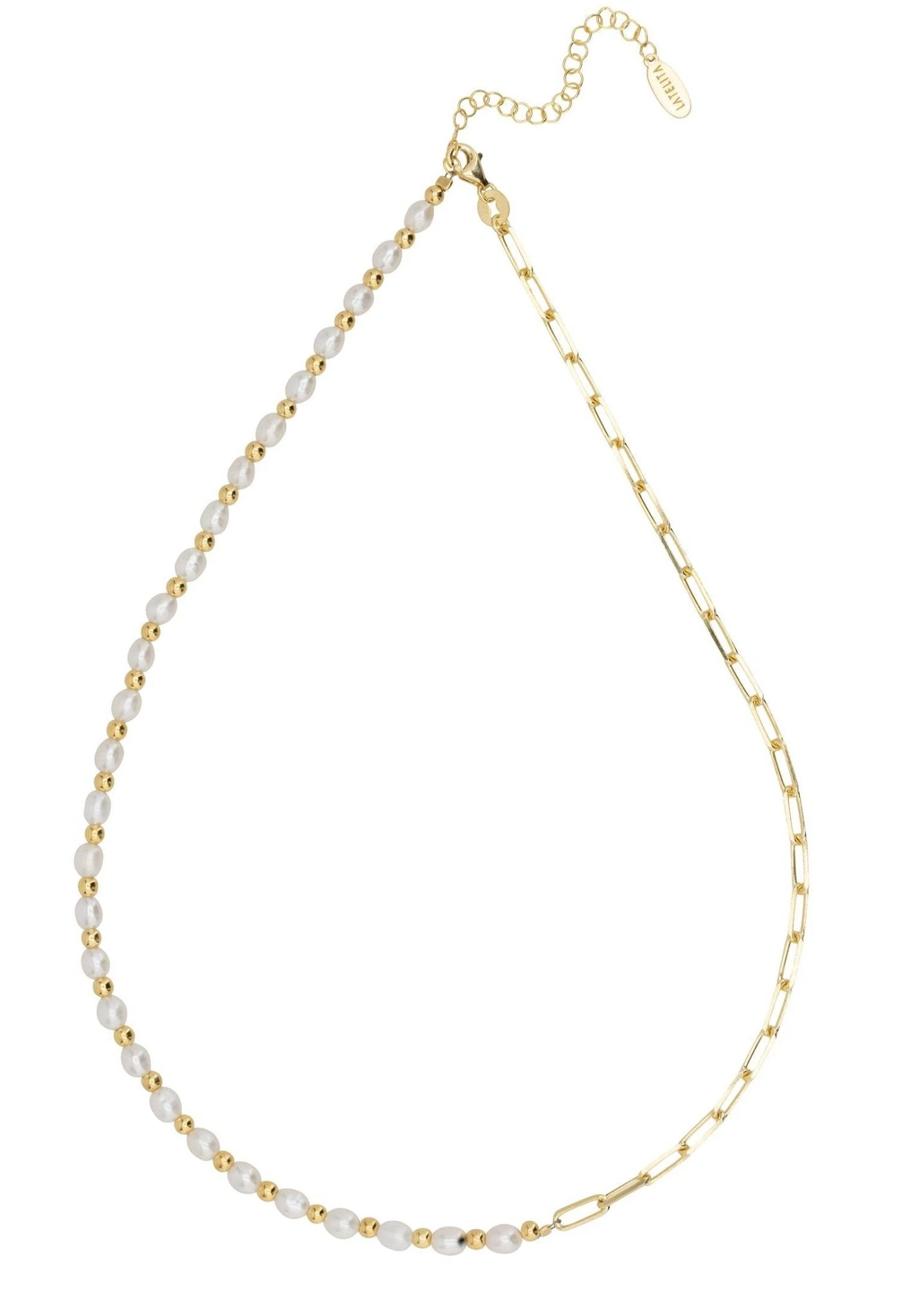 Latelita Petite Pearl Strand Necklace Gold 3 Latelita Petite Pearl Strand Necklace Gold - Image 3