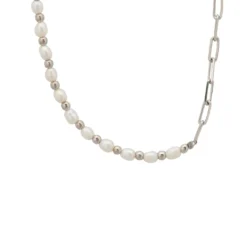 Latelita Petite Pearl Strand Necklace Silver