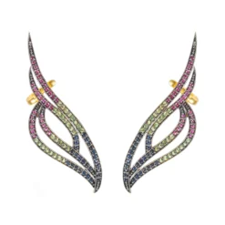 Latelita Phoenix Ear Climber Ruby Sapphire Tsavorite Gold -Cheap Gemiracle Store phoenix ear climber ruby sapphire tsavorite gold 970637