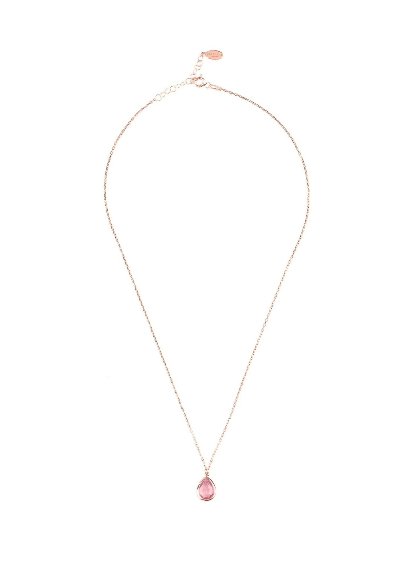 Latelita Pisa Mini Teardrop Necklace Rosegold Pink Tourmaline 3 Latelita Pisa Mini Teardrop Necklace Rosegold Pink Tourmaline - Image 3