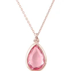 Latelita Pisa Mini Teardrop Necklace Rosegold Pink Tourmaline