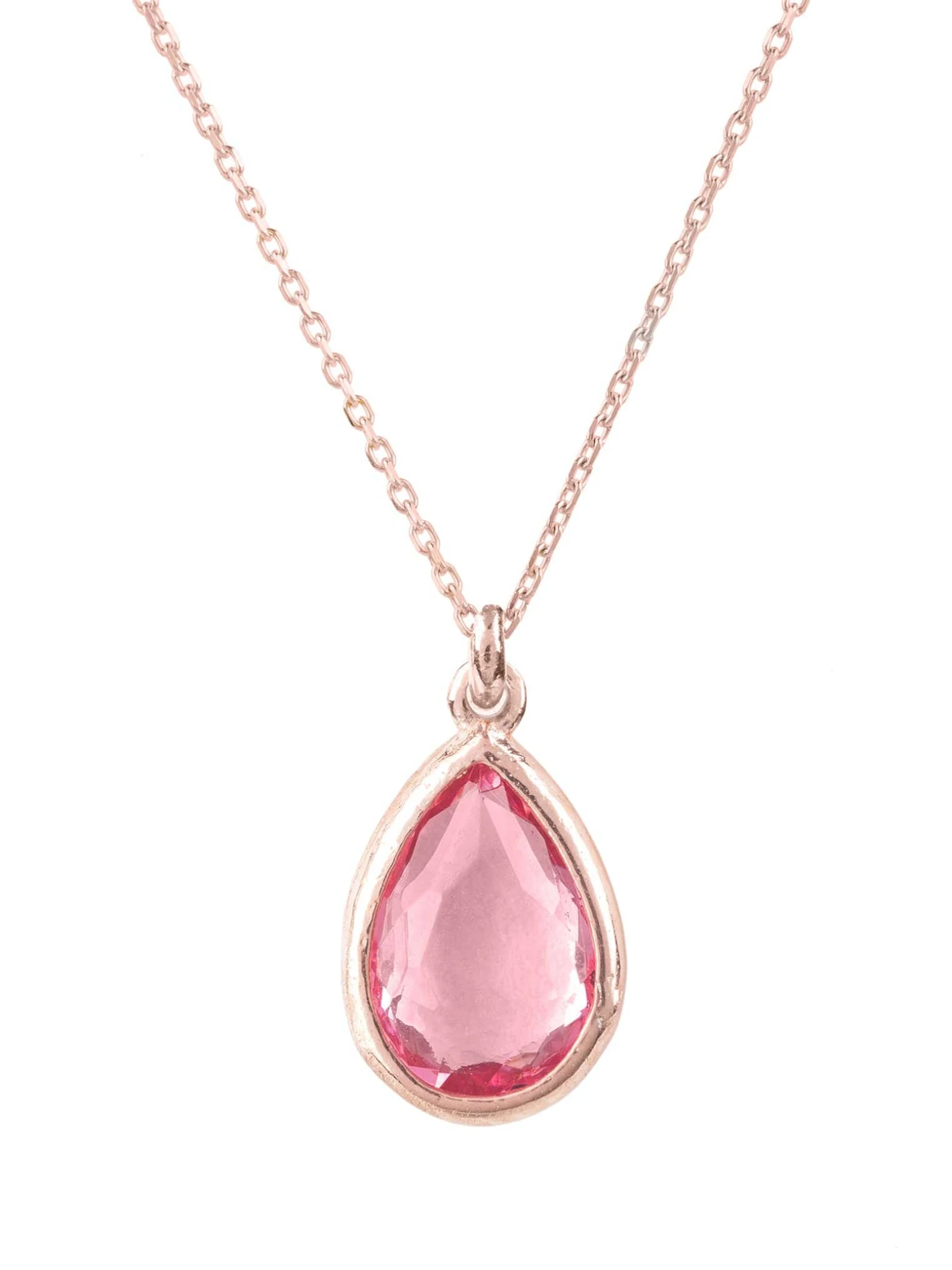 Latelita Pisa Mini Teardrop Necklace Rosegold Pink Tourmaline 1 Latelita Pisa Mini Teardrop Necklace Rosegold Pink Tourmaline